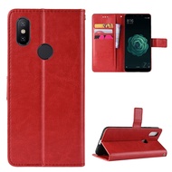 Luxury Crazy Horse PU Leather Casing Xiaomi Mi Mix 2S Flip Cover Mix2S Lanyard Card Holder Wallet Case