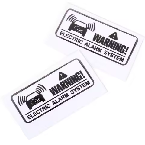 4/8 pcs Car Sticker Warning Electric Alarm System Self-adhesive 3.6x1.6cm Waterproof Cover Scratch/D