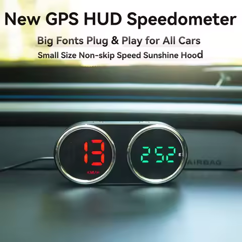Car Speedometer Head-up Display GPS Speedomter Digital HUD Speed & Time Display Over-speed Alarm KM/