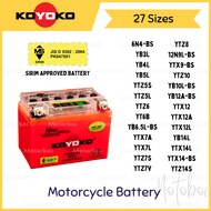 KOYOKO Motorcycle Battery Batteri Motor Moto 6N4-2A-4 YB3L YB4L YB5L YTZ5S YTX5L YTX7L YTX9 YTX12 EX5 SRL LC135 Y15ZR LC