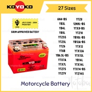 KOYOKO Motorcycle Battery Batteri Motor Moto 6N4-2A-4 YB3L YB4L YB5L YTZ5S YTX5L YTX7L YTX9 YTX12 EX