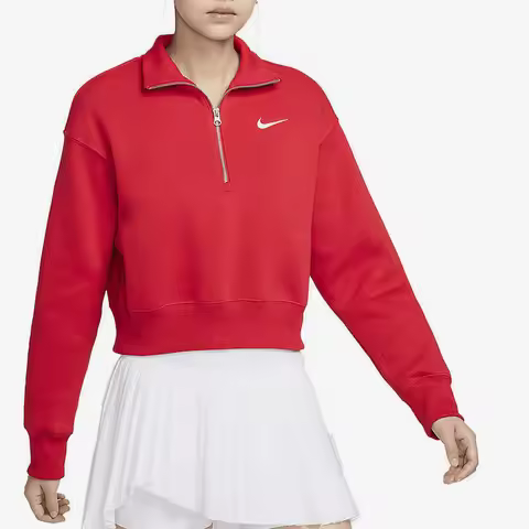 Nike genuine half zipper short style fleece pullover hoodie, new women's hoodie DQ5768-675