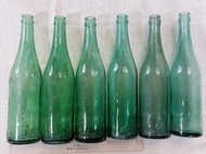 玻璃瓶(33)~空瓶~無蓋~綠色~凸字~醬油瓶~味全食品工業股份有限公司~6支合售~懷舊.擺飾.道具