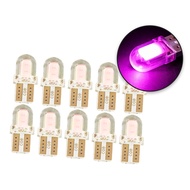 10pcs Pinkish Purple T10 W5W 168 194 COB LED Car Interior Light License Plate Clearance Lamp Bulb