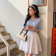 Trendywhere V 領格子短袖襯衫 Free (XS-M)