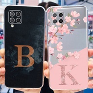 For Samsung Galaxy A42 5G Case SM-A426B Soft Cover Cute Letters Flower Clear Silicone Phone Case For