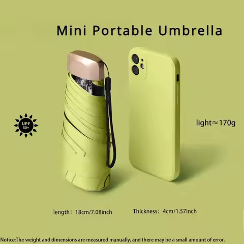 Mini Sun Umbrella Outdoor UV Protection Ultralight Folding Five-fold Umbrella Sunshade Umbrella Port