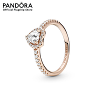 Pandora Heart Pandora Rose ring with clear cubic zirconia เครื่องประดับ แหวน แหวนโรสโกลด์ สีโรสโกลด์ แหวนสีโรสโกลด์ แหวนหัวใจ แหวนแพนดอร่า แพนดอร่า