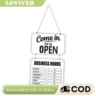 Business Hours Sign Open Closed Sign Wooden Flip Welcome Chalk Board for Door Salon Shops Florist Co