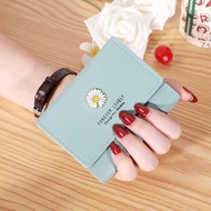 【CC】2023 New Fashion Ladies Wallet Daisy Print Short Small Three Fold Handmade Wallet Multi-card Card Bag Coin Purses for Women