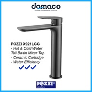 Pozzi X921LGG Gun Grey Tall Basin Mixer Tap