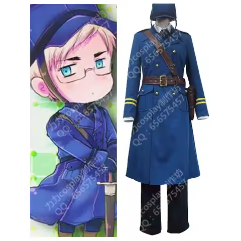 Hetalia Axis Powers Sweden Cosplay Costume with hat for Halloween Christmas party men women costume
