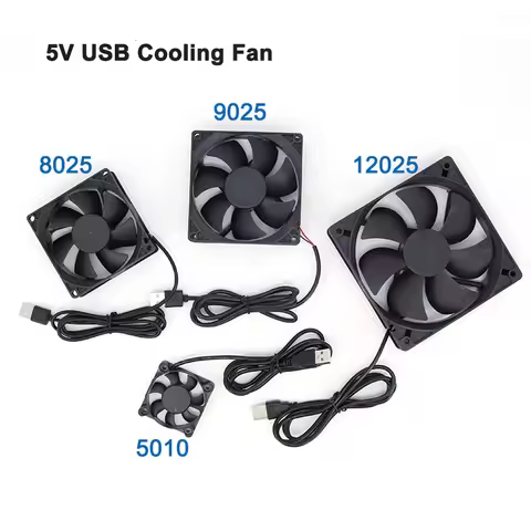 120x120x25mm 80x80x25mm 5010 9025 5V USB Power Cooling Case Fan For Receiver DVR Xbox TV Box Router
