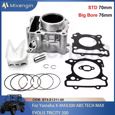 Motorcycle Engine Parts Cylinder piston gasket kit For Yamaha Scooter X-MAX300 ABS CZD300 B74-E1311-