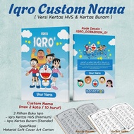 Adzkia35 Children's Iqro (Custom Name) Complete Iqro SoftCover Book/ Iqro 1-6 Doraemon Design