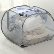 Mesh -Up Laundry Hamper with Strong Handles, Opening Clothes Hamper with Side Pockets, Storage Baske