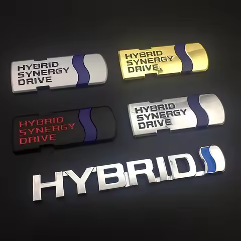 3D Metal Black Chrome HYBRID Synergy Drive Logo Emblem Car Fender Badge Trunk Decal For Toyota Camry