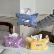 Nordic Style Hanging Plush Napkin Boxes Solid Color Issue Bag Thread Napkin Holder Tissue Bag Storag