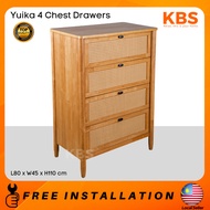 (FREE Installation + Shipping) KBS Yuika 2.5FT Chest Drawers / Natural Rattan / Muji / Mid Century /