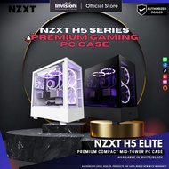 NZXT H5 Series - H5 Flow (2024), H5 Flow RGB (2024), H5 Flow Elite - Premium Gaming PC Case, Black/W
