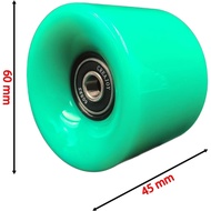 Skateboard Wheels 60mm 95a with Bearings, Set of 4 (Green) 3AUQ