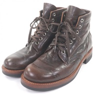 【5積分】成色極佳 □ Danner D511010 飾有品牌標誌的科爾多瓦皮繫帶踝靴/工裝靴/皮靴，ブラウン，帶鞋盒，男士
