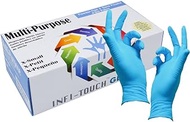 Infi-Touch, Blue Multi Purpose, Medium Duty Disposable Nitrile Gloves, 9.5" Length, Powder-Free, (100 Count)