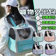專業的寵物用品 - 寵物外出背包 寵物背包 寵物袋 貓包 狗包 寵物外出包 寵物外出便攜雙肩書包（霧霾藍） [平行進口]