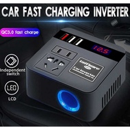 Taffware Car Power Inverter Konverter USB Charging 12/24V 100W - EA851 - Black