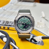 Montres Company 香港註冊公司(33年老店) 卡西歐 CASIO G-Shock 八角形 金屬質感 銀黑綠色 八角行針 農家橡樹 Casioak GM2100 GM2100B GM-21