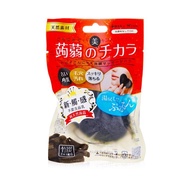LUCKY TRENDY - Dry Konjac Face Wash & Massage Puff (Bamboo Charcoal) - 1