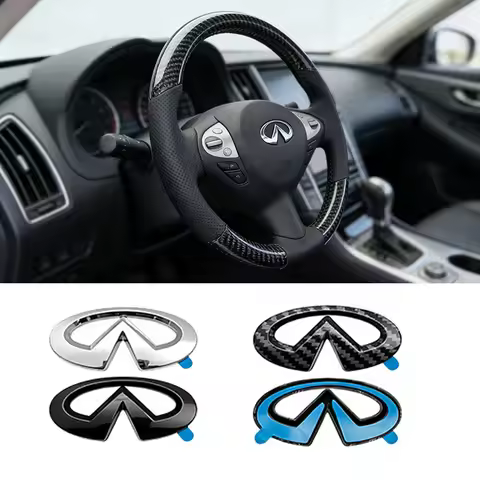 ABS 6.2X3.2cm Car Steering Wheel Logo Badge Sticker for Infiniti QX70 QX60 QX80 Q30 FX37 Q45 Q50 Q56