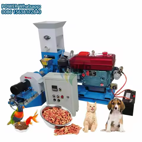 15HP Diesel Engine Animal Pet Food Extruder Dry Type Fish Feed Pellet Machine Pet Food Processing Do