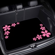 1pc-Car Trunk Mat, Pink Flower Pattern, Friendly to Pets, Reduce Trunk Odor, Keep Your Car Neat, Sui