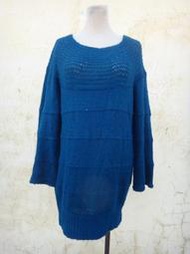 楹 ~ 正品 NATURAL BEAUTY BASIC 靛青色 長版毛衣/洋裝 size: M