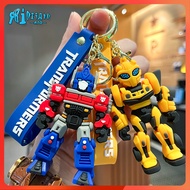 หุ่นยนต์ทรานฟอร์เมอร์ Optimus Prime Bumblebee สามมิติพวงกุญแจห้อยกระเป๋าตุ๊กตาพวงกุญแจอนิเมะสำหรับเด็กของเล่นซิลิโคน