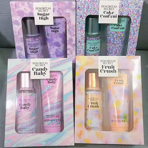 Senoritas Secret Perfume Body Cream & Fragrance Fruit Crush Spray Set Long-last Rich Scent Hydrating