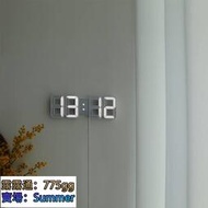 韓系電子數字鐘 電子掛鐘 3D立體電子鐘 LED 掛鐘 日歷顯示器 白光 電子鐘 數字鐘 鬧鐘 時尚工業風 時鐘 溫度