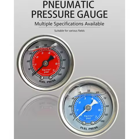 1/8 NPT Fuel Pressure Gauge for Honda Civic CRX Acura Mitsubishi Eclipse and Motorcycle Liquid Fille