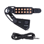Miwayer Guitar Pickup 12-hole Sound Hole P-011 Magnetic Transducer with Tone Volume Controller and A