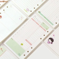 SA0HCR Loose Leaf Paper Refill Monthly School Supplies Agenda A5 A6 45 Sheets To do List Binder Insi