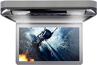 XTRONS 13.3 Inch 1080P Video Car MPV Roof Flip Down Overhead Multimedia Car Ceiling Overhead DVD Player Display Wide Screen Ultra-Thin with HDMI Input (CR133HDVSGrey)