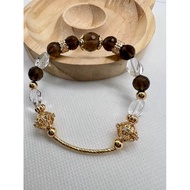 Smokey Quartz/Clear Quartz Bracelet