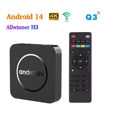 Q3 TV Box Android 14 1GB 8GB 2.4G WiFi Media Player