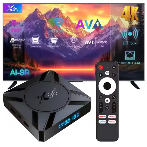 X96 M300 Android 14 TV Box Amlogic S905X5M 6nm Chip AV1 Decoding 4K@60fps Dual WiFi BT5.x Gigabit Et