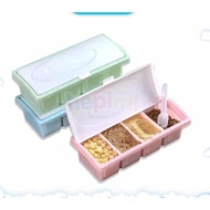 4-Section Spice Container 4-Section Spice Box Spice Container Kitchen Spice Container