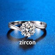 2CT 8MM Moissanite Diamond Jewelry Womens 925 Sterling Silver Plated 18K Gold Rings For Romantic Dat