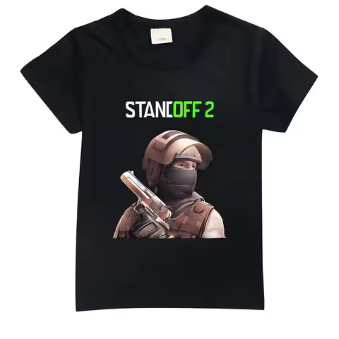 Kids Assault Game Standoff 2 Tshirt Children Stand Off Clothes Teenager Boys O-neck Cotton T-shirts 