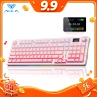 AULA S98 Pro mechanical keyboard side-engraved PBT keycaps LCD screen knob gaming