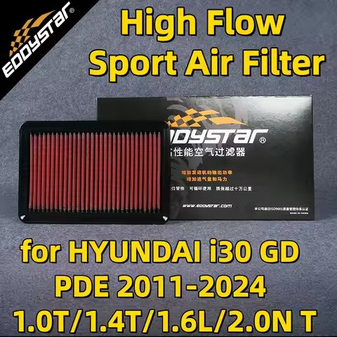High Flow Sport Air Filter for HYUNDAI i30 GD PDE 2011-2024 1.0T/1.4T/1.6L/2.0N T-GDi/CRDi Washable 
